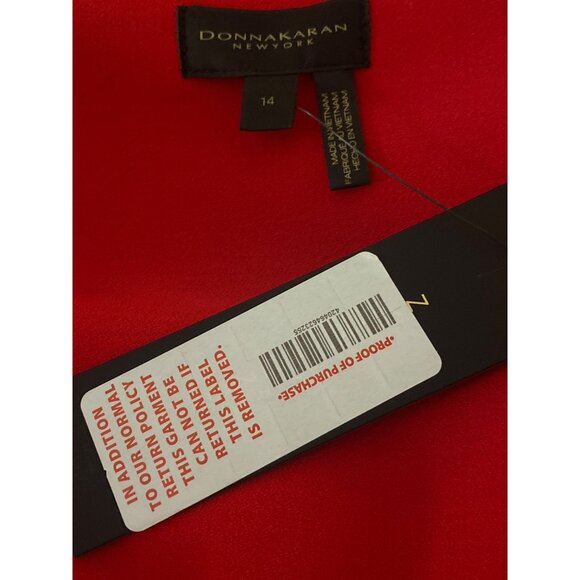 Donna Karan New York NWT $189 Cady Crepe V-Neck Jacket Dress, Red Women's 14 - Picture 9 of 11